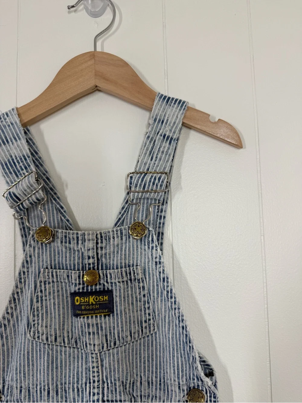 OshKosh B’Gosh Vintage Made in USA Paper Tag Striped Overalls